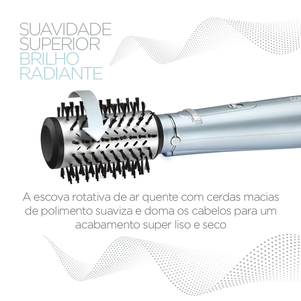 Escova Modeladora Hot Air Hydro Fusion Azul Perolado - 2973BR