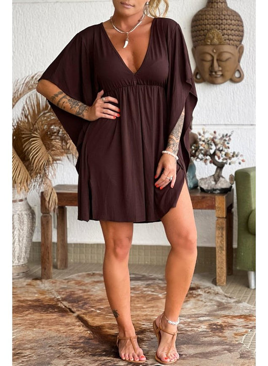 Kaftan Vestido Marrom Breeze